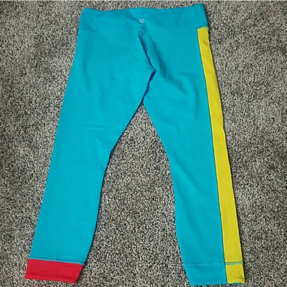 lululemon athletica Blue and Yellow Leggings